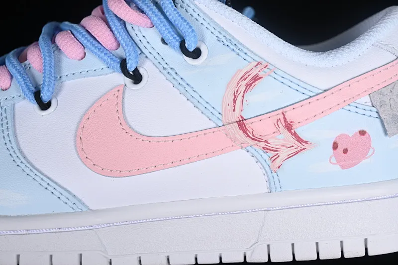 All categories Nk SB Dunk series Nk SB Dunk Low low-top sneakers Nk Dunk Low Cupid Macaron white and blue pink love vibe distressed SB strap low-top casual sneakers DD1503-109